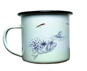 Mug métallique émaillé - Truite