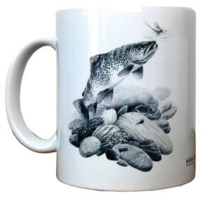 Mug en céramique - Truite et éphémère sur galets